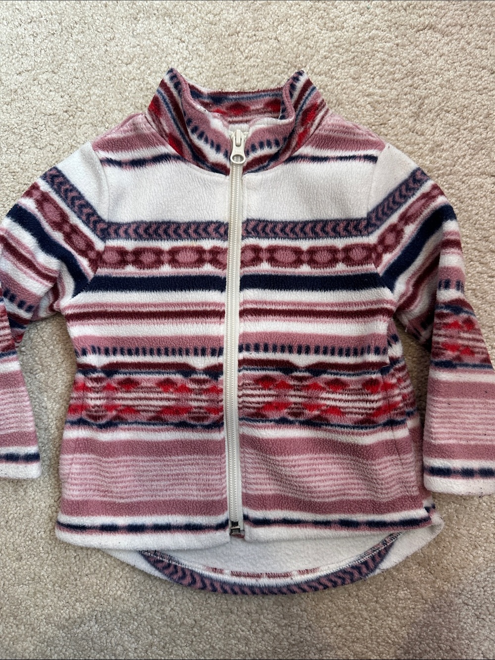 Kids Striped Zip-Up Fleece Jacket (18-24M)